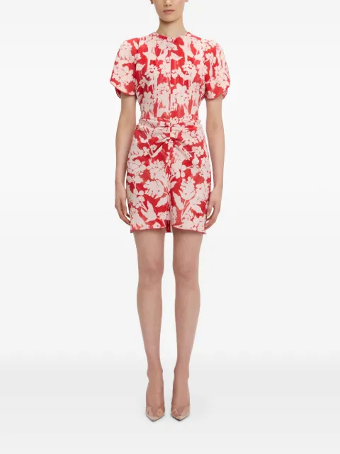 Victoria Beckham floral-print gathered mini dress White 1225WDR006087G