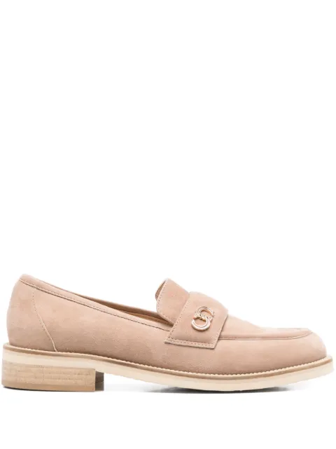 Casadei logo-plaque loafers Neutrals 50617PCAMOBSBSR