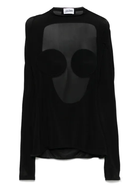 Jean Paul Gaultier semi-sheer blouse Black 2534FTO279J08200