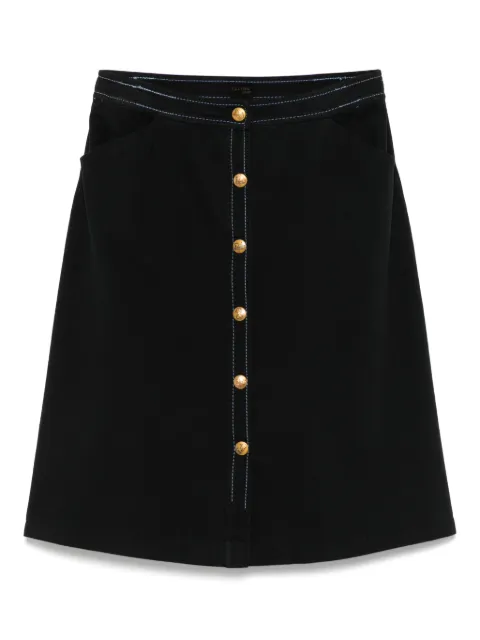 Celine Pre-Owned 1970s twill midi skirt Black CE250HB