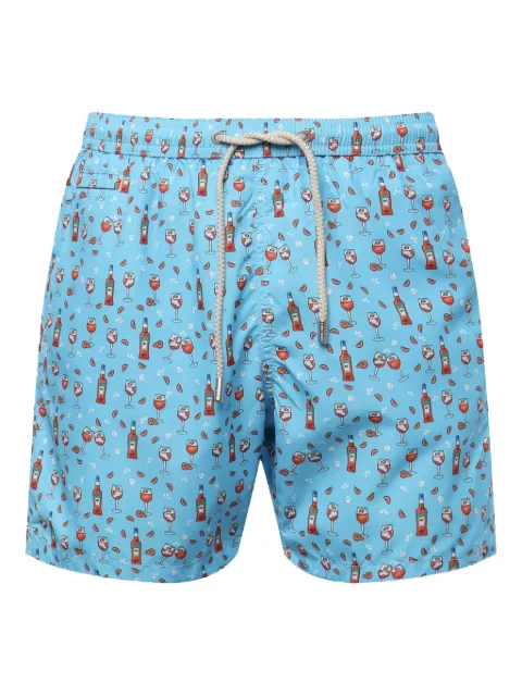 MC2 Saint Barth pattern-jacquard swim shorts Blue LIG0003