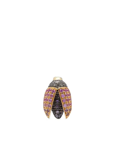Bibi van der Velden 18CT yellow gold Mini Scarab diamond and sapphire earrings Gold E22YG32C