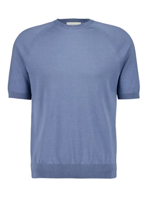 Piacenza Cashmere raglan-sleeved short-sleeved sweater Blue 10914COS85F