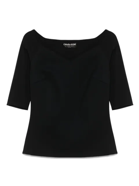 CHIARA BONI La Petite Robe Saffron top Black TOSAFFBS