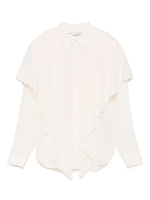 Stella McCartney layered-panel semi-sheer shirt Neutrals 620154SY206