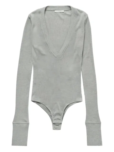 1989 STUDIO V-neck waffle-knit bodysuit Grey S03WEG001JER001