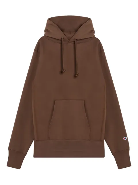 Champion logo-patch cotton hoodie Brown C5A101