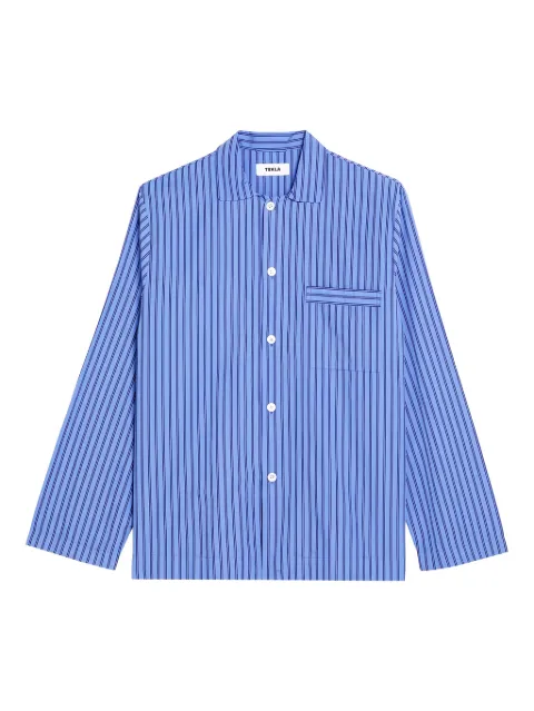 TEKLA striped pyjama top Blue SWTBS
