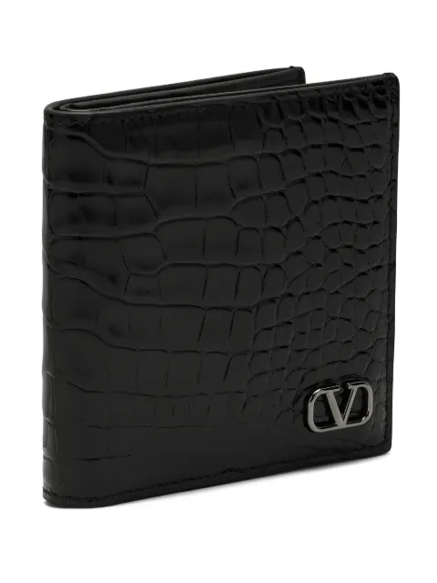 Valentino Garavani crocodile-embossed leather wallet Black YP0578XQV