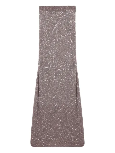 Balenciaga glitter-detailing skirt Brown 813119T7196