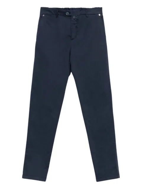 Kiton logo-patch trousers Blue UFPPEK0600F1900