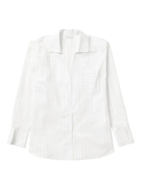 1989 STUDIO striped long-sleeved shirt dress White S03WFC001FAB003