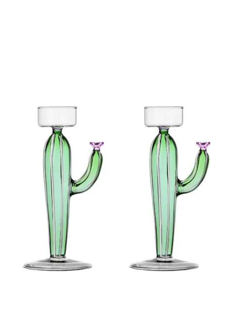 Ichendorf Milano Desert Plants candle holder (set of two) Green 9997031