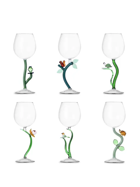 Ichendorf Milano Animal Farm stemmed glass (set of six) White 9997029