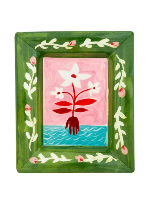 Bitossi Home Con Amore, Fiore Bianchi tray (17cm x 20cm) Green FTB02002