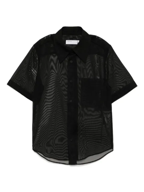 Toga high twist gauze shirt Black TA251FJ078