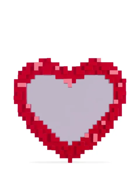 Seletti heart-shaped pixelated mirror Red 17055