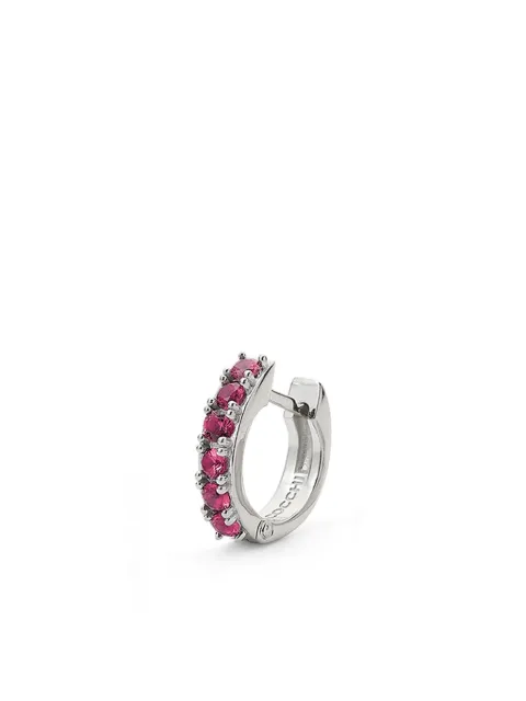 Emanuele Bicocchi logo-engraved hoop earring Red CDLE1RUBY