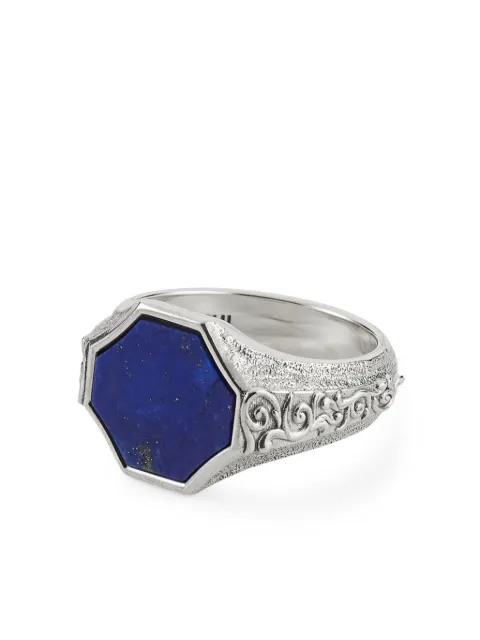 Emanuele Bicocchi Flourish signet ring Silver OTA1BLAPIS