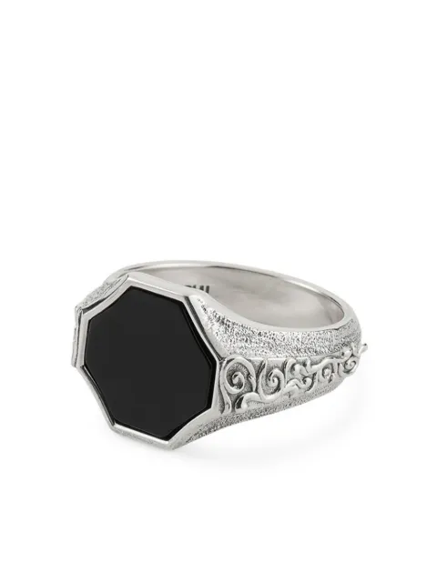 Emanuele Bicocchi Flourish signet ring Silver OTA1NONYX
