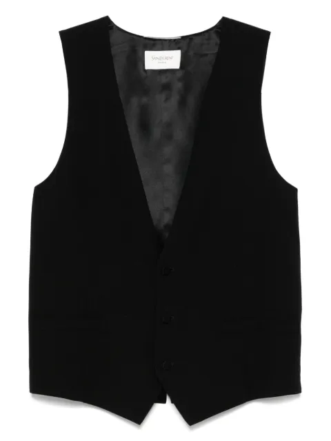 Saint Laurent silk crepe waistcoat Black 819877Y7I21