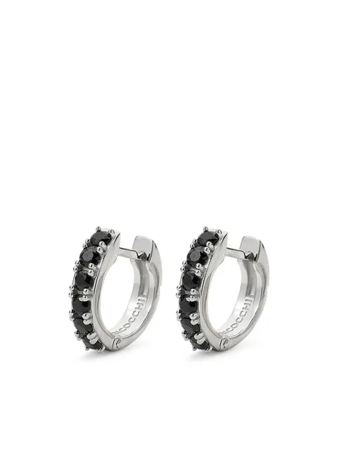 Emanuele Bicocchi logo-engraved hoop earrings Black CDLE1CBLACK