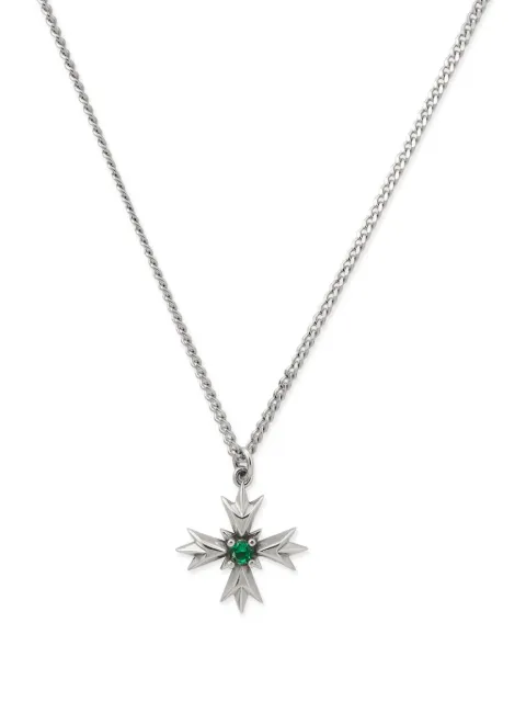 Emanuele Bicocchi Crest Crystal necklace Silver MLCP8VGREEN