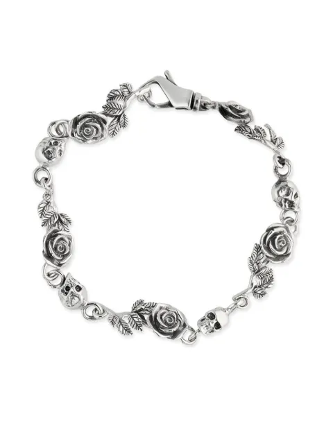 Emanuele Bicocchi Rose & Skull bracelet Silver RSB2