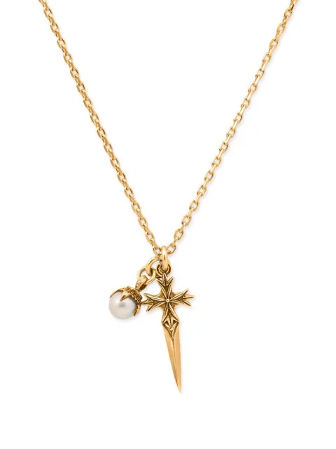 Emanuele Bicocchi Pugnale+Pearl necklace Gold DGNCP5G