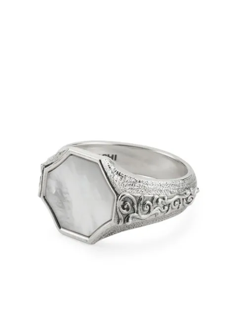 Emanuele Bicocchi brushed ring Silver OTA1WMOTHEROFPEARL