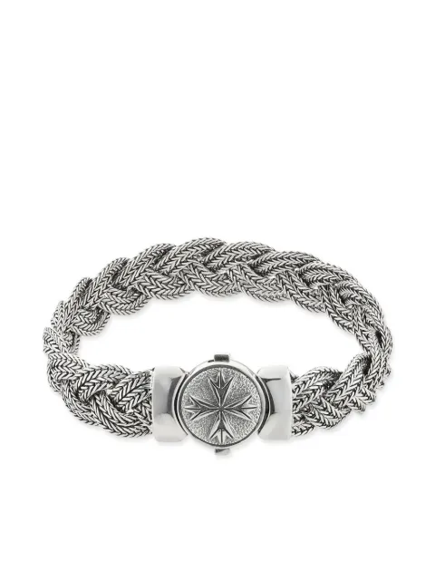 Emanuele Bicocchi large diamond-cut flat braided bracelet Silver FKXB1