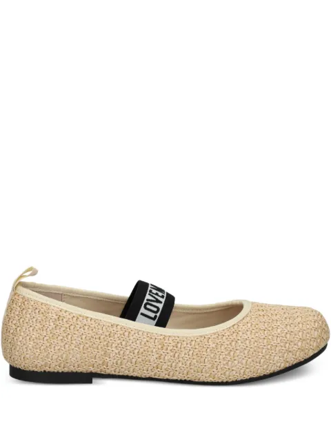 Love Moschino logo-strap ballerina shoes Neutrals JA11071G0M