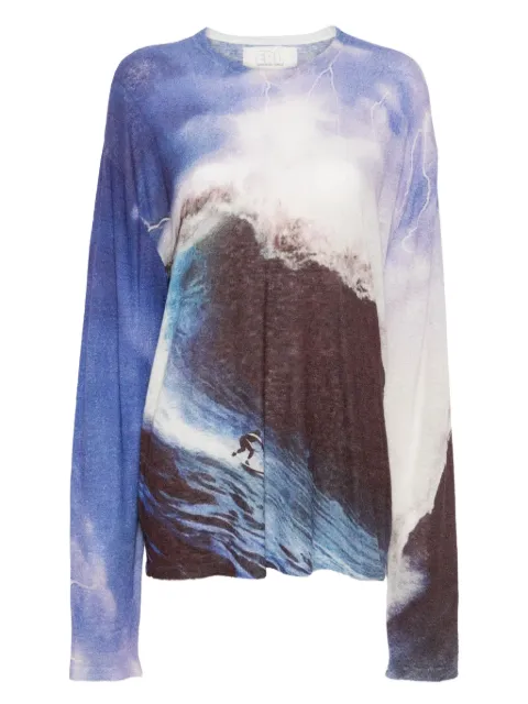 ERL wave-print T-shirt Purple ERL10N013