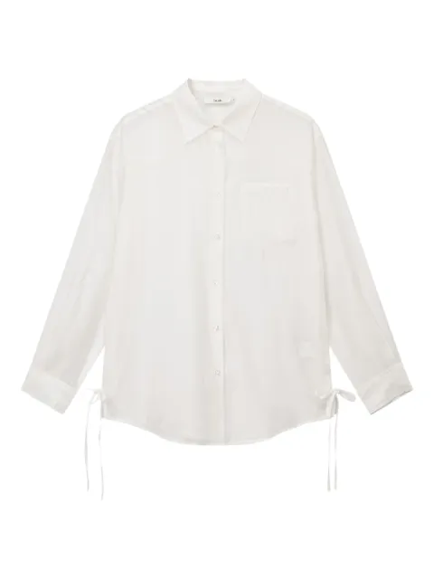 b+ab tie-detail button-up shirt White 5S147AS