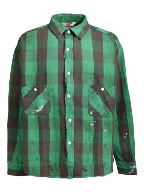 SAINT MXXXXXX check-print shirt Green SMHR80000041GRN
