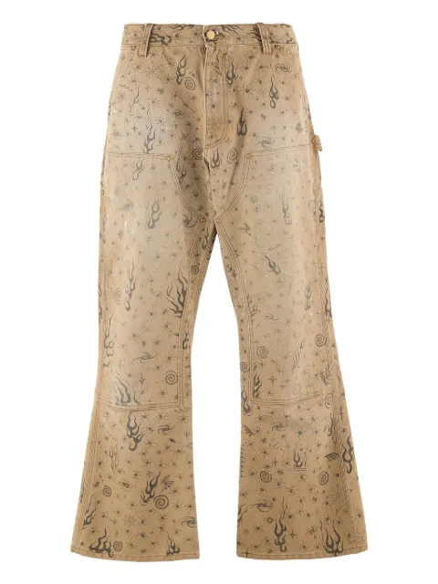 SAINT MXXXXXX graphic-print trousers Neutrals SMHR80000C44BEI