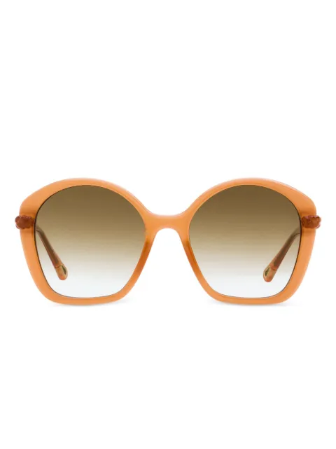 Chloé Eyewear braided-detail oversized sunglasses Orange CH0003S