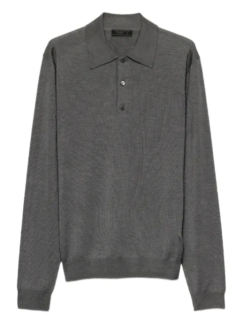 Prada cashmere-blend polo shirt Grey UMF031SOOO0B8