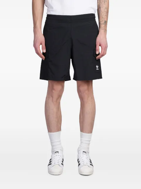adidas logo-embroidered track shorts Black JD0406