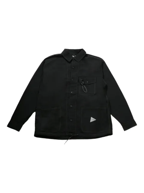 and Wander contrast-stitching overshirt Black 5745183074
