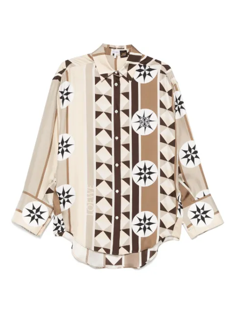 LOEWE abstract-print silk shirt Neutrals S616Y05X49