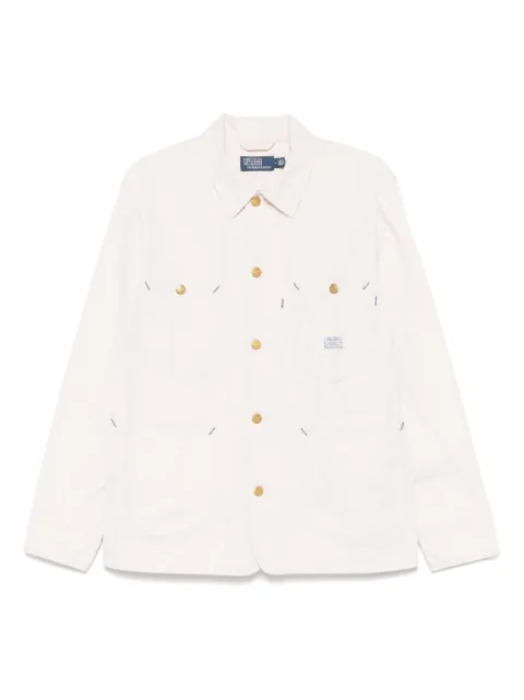 Polo Ralph Lauren logo-patch overshirt Neutrals 710963270001