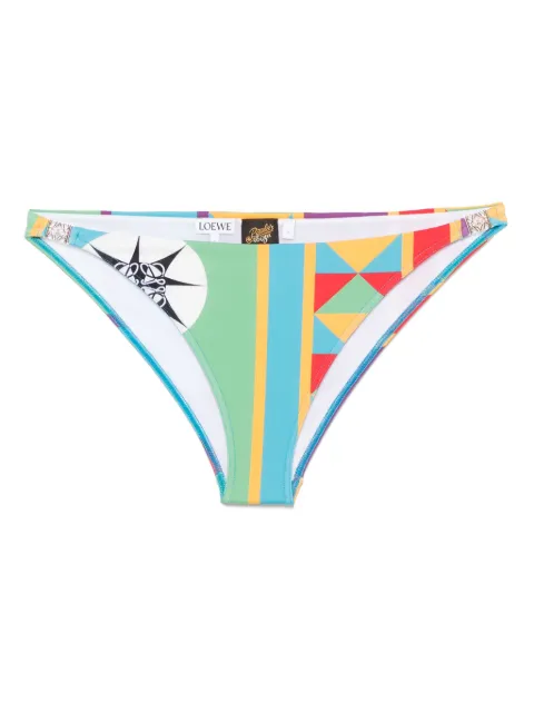 LOEWE x Paula's Ibiza geometric-print bikini bottoms Blue S616Y27X72