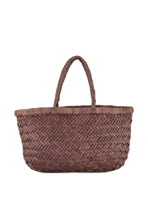 DRAGON DIFFUSION herringbone-weave leather tote bag Brown 8809