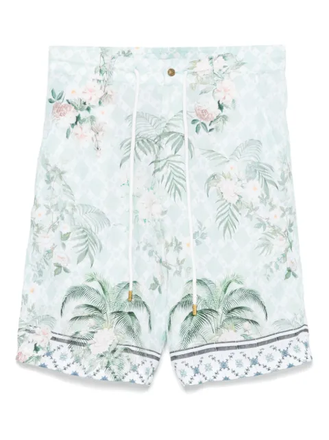 Camilla Jardim Party-print shorts Green 00033765
