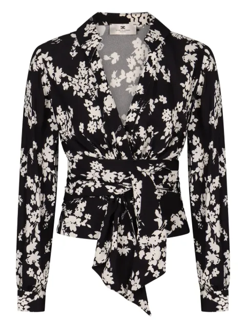 Elisabetta Franchi floral-print blouse Black CA11051E2