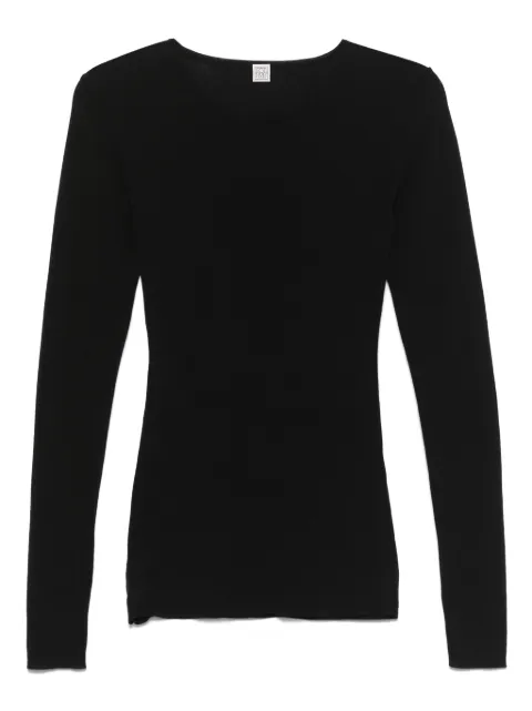 TOTEME compact cotton T-shirt Black 252WRT0491YA0172001