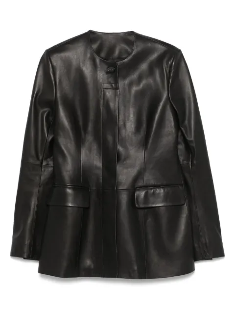 TOTEME collarless leather jacket Black 252WRO0192LE0127001