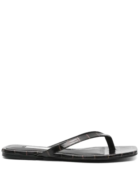 TOTEME crocodile-embossed flip flops Brown 252WAS4557LE0076034