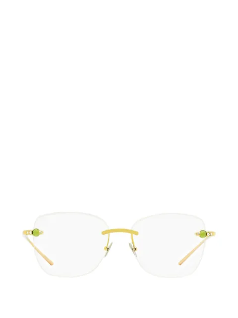 Pomellato Eyewear rimless square-embellished glasses Gold PM0071O00555